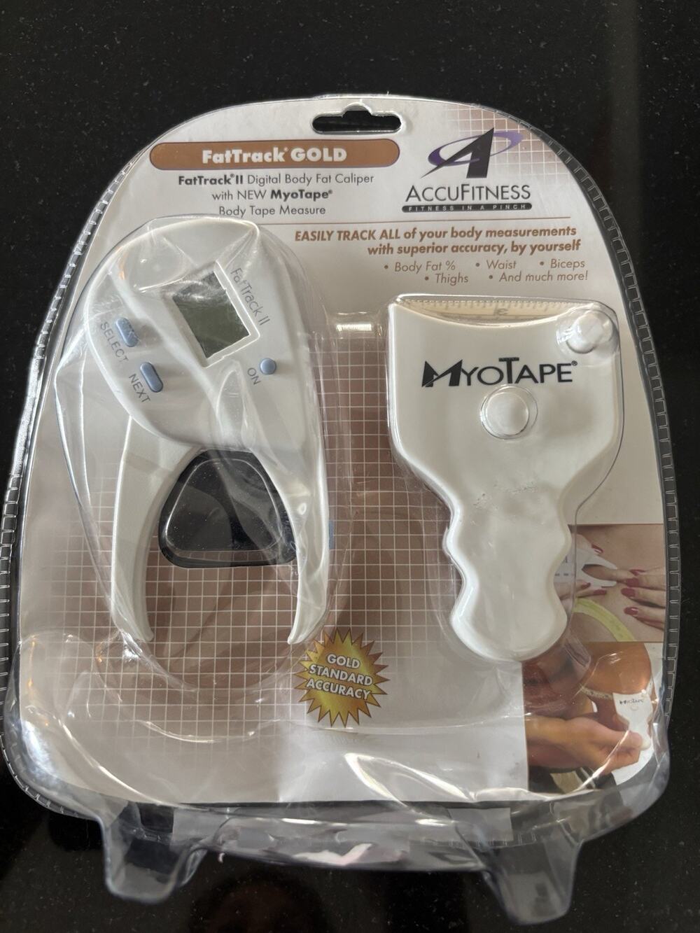 AccuFitness FatTrack II Digital Body Fat Caliper MyoTape AF-FT03 NEW Fat Loss